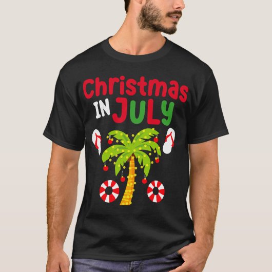 Weihnachten im Juli Drehte Flop Funny Summer Xmas T-Shirt (Vorderseite)