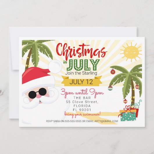Weihnachten im Juli Einladung, lustiges Party im S Einladung (Vorderseite)