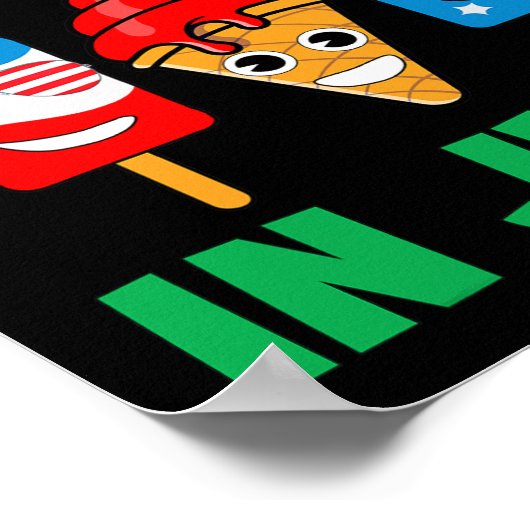 Weihnachten im Juli Eiscreme Pop in Weihnachtsmann Poster (Ecke)