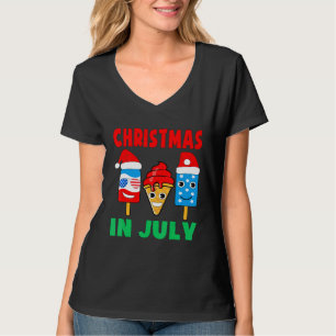 Weihnachten im Juli Eiscreme Pop in Weihnachtsmann T-Shirt