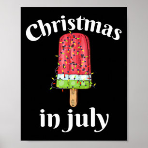 Weihnachten im Juli Eiscreme Weihnachtsbaum Sommer Poster
