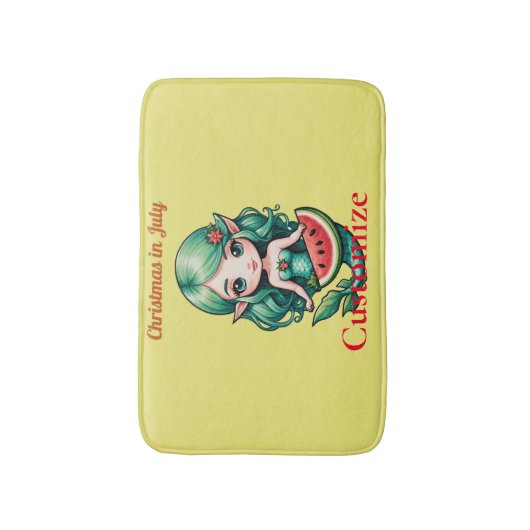 Weihnachten im Juli Elf Mermaid Thunder_Cove Badematte (Vorderseite Vertikal)