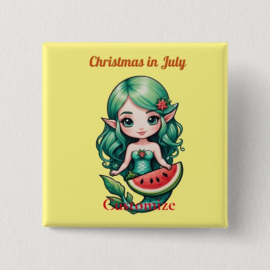 Weihnachten im Juli Elf Mermaid Thunder_Cove Button (Vorderseite)