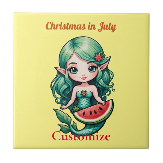Weihnachten im Juli Elf Mermaid Thunder_Cove Fliese (Vorderseite)