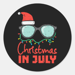 Weihnachten im Juli Eye Gles Xmas Sommer Frauen Mä Runder Aufkleber