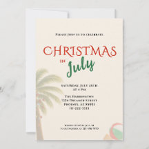 Weihnachten im Juli Familien BBQ-Einladung