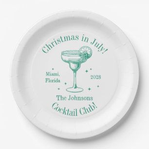 Weihnachten im Juli Familienname Cocktail Party Pappteller