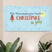 Weihnachten im Juli Familienname Summer Party Blue Banner