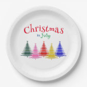 Weihnachten im Juli farbiges Party Pappteller (Vorderseite)