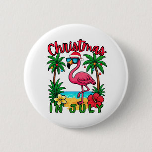 Weihnachten im Juli Flamingo Button