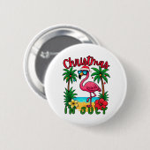 Weihnachten im Juli Flamingo Button (Vorne & Hinten)