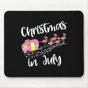 Weihnachten im Juli Flamingo Camping Camper Mousepad