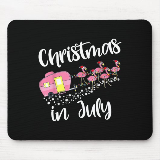 Weihnachten im Juli Flamingo Camping Camper Mousepad (Vorne)
