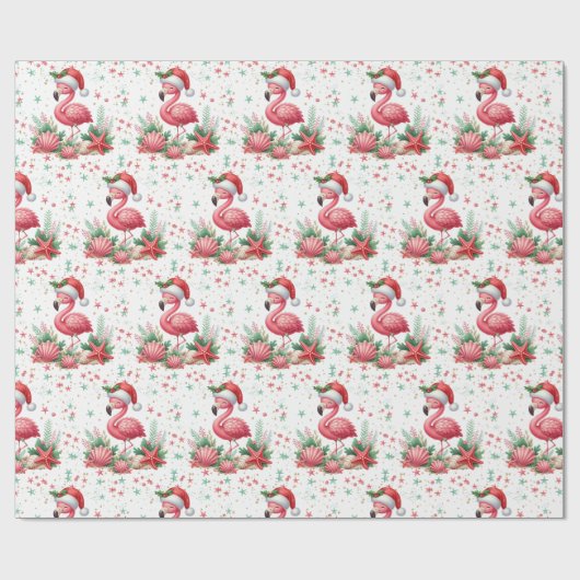 Weihnachten im Juli Flamingo Geschenkpapier (Flach)