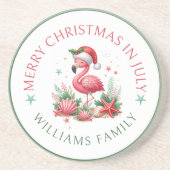 Weihnachten im Juli Flamingo Getränkeuntersetzer (Vorne)