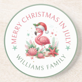 Weihnachten im Juli Flamingo Getränkeuntersetzer
