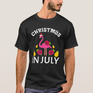 Weihnachten im Juli Flamingo Hawaiian Summer Beach T-Shirt