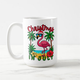 Weihnachten im Juli Flamingo Kaffeetasse