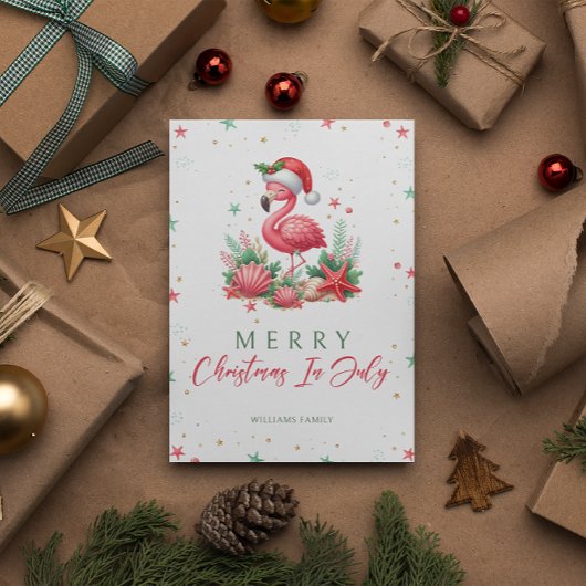 Weihnachten im Juli Flamingo Karte