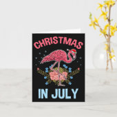 Weihnachten im Juli Flamingo Karte (Gelbe Blume)
