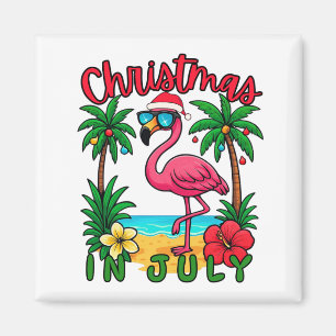 Weihnachten im Juli Flamingo Magnet