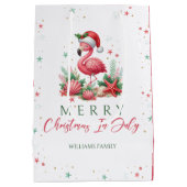 Weihnachten im Juli Flamingo Mittlere Geschenktüte (Rückseite)