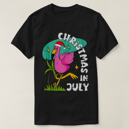 Weihnachten im Juli Flamingo Niedlich Beach Sommer T-Shirt (Design vorne)