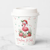 Weihnachten im Juli Flamingo Pappbecher (Rückseite)