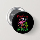 Weihnachten im Juli Flamingo Santa Summer Weihnach Button (Vorne & Hinten)
