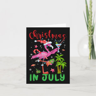 Weihnachten im Juli Flamingo Santa Summer Weihnach Karte