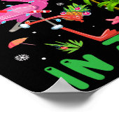 Weihnachten im Juli Flamingo Santa Summer Weihnach Poster (Ecke)