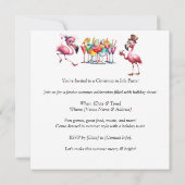 Weihnachten im Juli Flamingo Save the Date Party Einladung (Rückseite)
