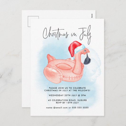 Weihnachten im Juli Flamingo Summer Pool Party (Vorne/Hinten)