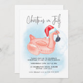 Weihnachten im Juli Flamingo Summer Pool Party Inv Einladung (Vorne/Hinten)