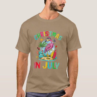 Weihnachten im Juli Flamingo Surfen Sommerurlaub T-Shirt