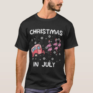 Weihnachten im Juli Flamingo Trailer Sommer Weihna T-Shirt