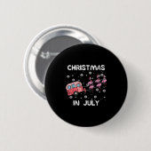 Weihnachten im Juli Flamingo Trailer Sommer Xmas C Button (Vorne & Hinten)