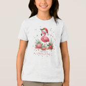 Weihnachten im Juli Flamingo Tri-Blend Shirt (Vorderseite)