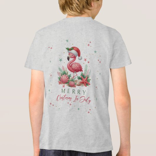 Weihnachten im Juli Flamingo Tri-Blend Shirt (Rückseite)