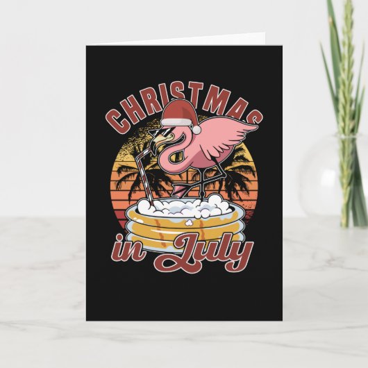 Weihnachten im Juli Flamingo Weihnachten im Sommer Karte (Vorderseite)