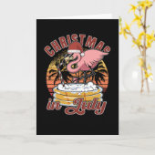 Weihnachten im Juli Flamingo Weihnachten im Sommer Karte (Gelbe Blume)