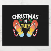Weihnachten im Juli Flip Flops Funny Summer Tropic Schaumweinetikett (Einzelnes Label)