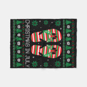 Weihnachten Im Juli Flip Flops Hässlicher Pullover Fleecedecke (Vorderseite (Horizontal))