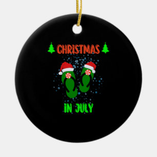 Weihnachten im Juli Flip Flops Sommer mit santa Va Keramik Ornament