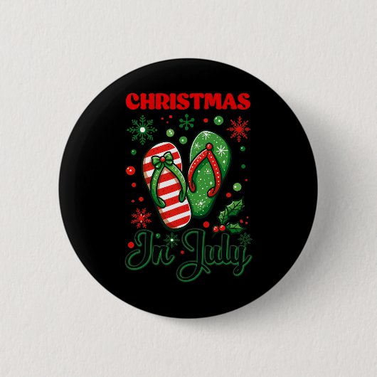 Weihnachten im Juli Flip Flops Xmas Flip Flops Som Button (Vorderseite)