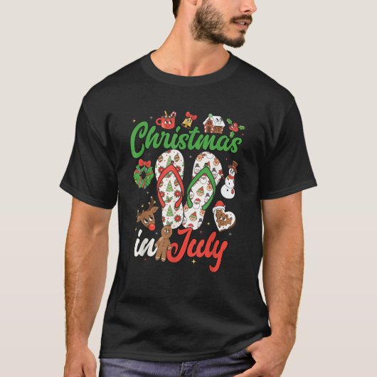 Weihnachten im Juli Flip Flops Xmas Funny Summer F T-Shirt (Vorderseite)