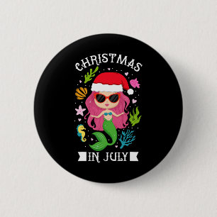 Weihnachten im Juli Frauen Mädchen Meerjungfrau St Button