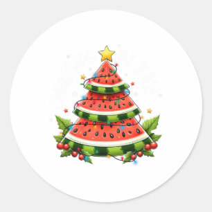 Weihnachten im Juli Frauen Männer Kinder Wassermel Runder Aufkleber