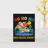 Weihnachten im Juli Fun Santa Surfing Summer Beach Karte (Gelbe Blume)