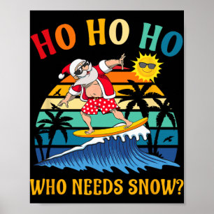 Weihnachten im Juli Fun Santa Surfing Summer Beach Poster